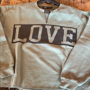 Olive Green LOVE Crewneck Sweatshirt